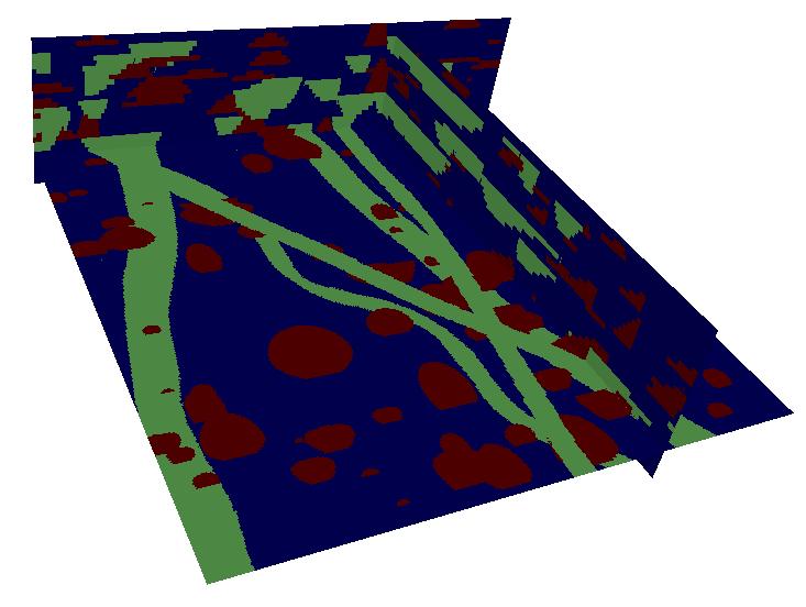MPS simulations use a TI to depict the expected geological heterogeneity Size of channels? Orientation?