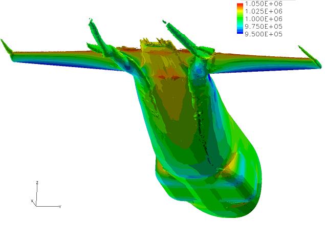 while a Detached Eddy Simulation (DES) method was utilized for flow outside the boundary layer.