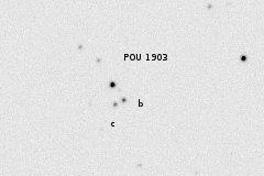 "C" is 3UCAC 230-070508 Mag 15.73. 11. POU1920. "A" star is a close double. See Figure 7. 12. POU1901.