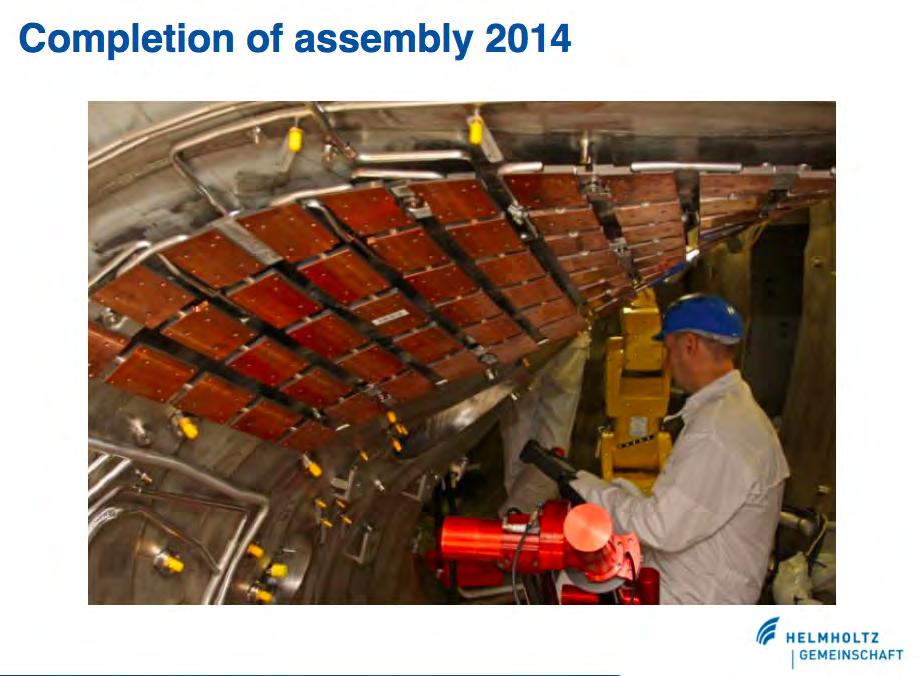 Stellarator W7-X: Completion of assembly 2014 Configuration and