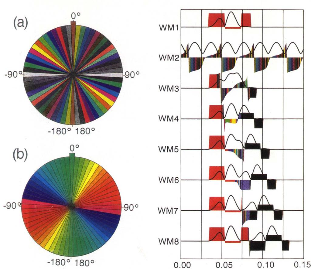 WMl WM2 WM3 WM4 WM5 WM6 WM7 WM8 Figure 4. Colour codes for polarization displays: (a) contrasting colour-code; (b) continuous colour-code...5.1.
