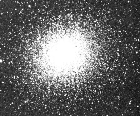 Fig. 1. The globular cluster M13 in the constellation Hercules. The cluster contains several hundred thousand stars, which are very densely packed together under the force of gravity.