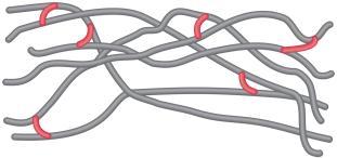 ross-linking hemically bonding chains of polymers to each other can stiffen and strengthen the substance.
