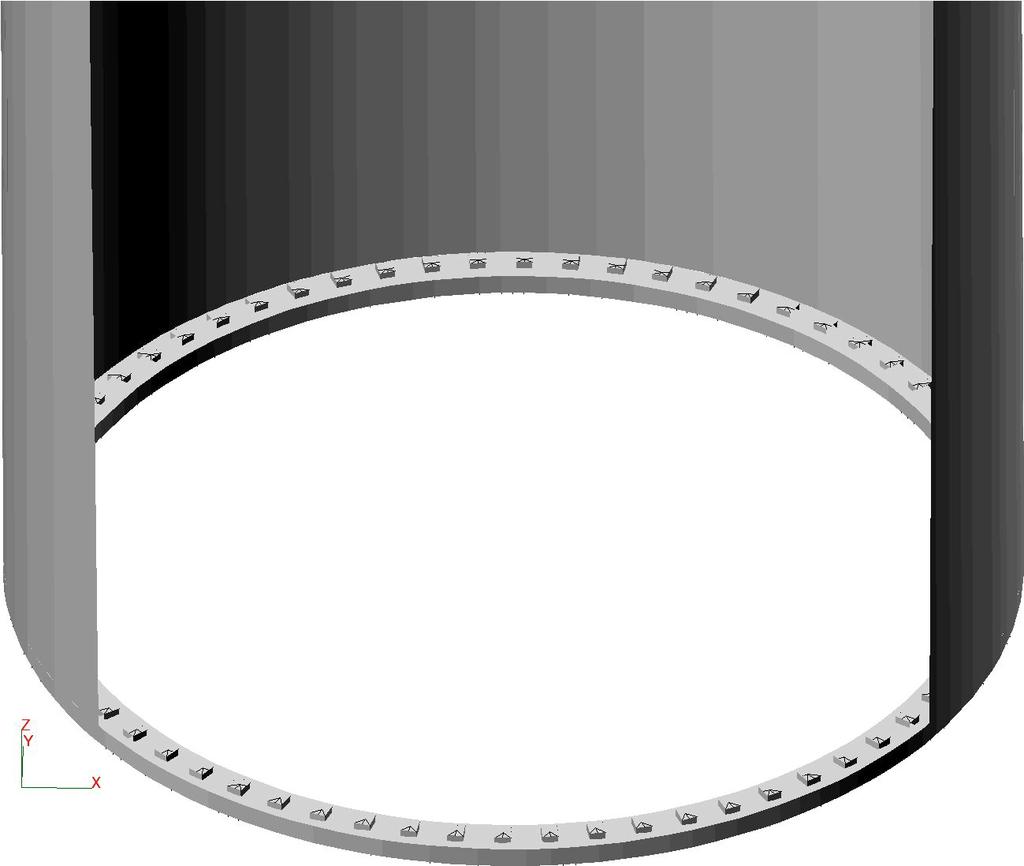 In reality, imperfections are random in space, extension, and magnitude. This leads to a loss of structural symmetry. Consequently, a full ring flange model must be investigated.