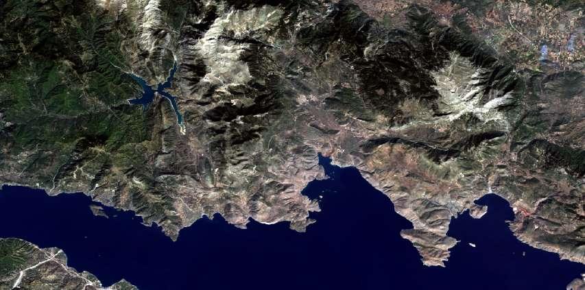 Part of mosaic of Greece from Landsat 8