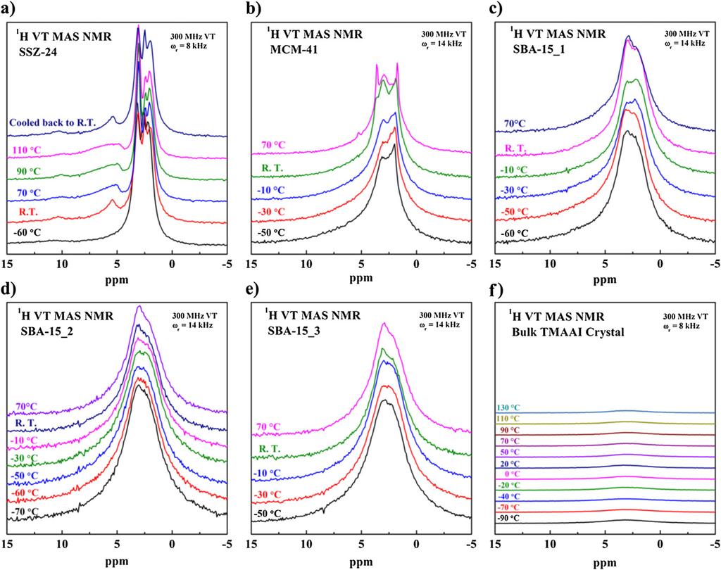 Fig. S2. The 13 C MAS NMR spectrum at 140 C of TMAAI confined in 20.