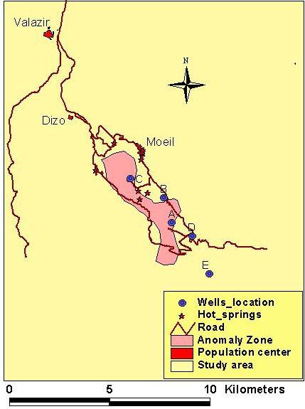 Wells locations Until now there are 3 exploration and 2 injection wells at the study area (Figure.4).