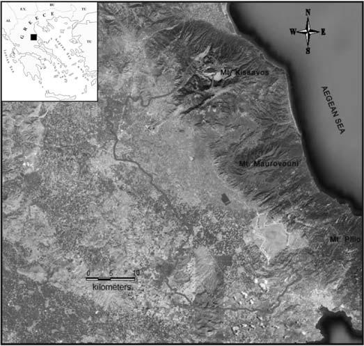 Fig. 1: Regional setting of the study area. ence of karstified rocks and sinkholes which contributed to the underground draining of the former lake.