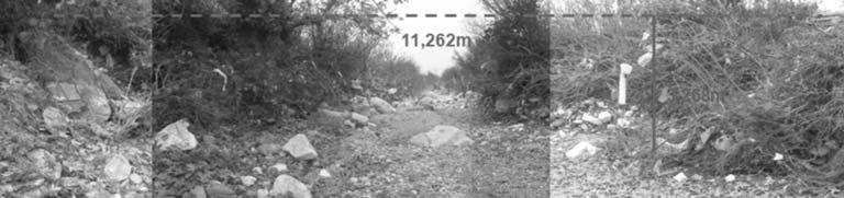 Fig. 10: Photo of Xerias stream. No erosion has been observed. showed that the average slope of Bathirema s studied channel segment corresponds to 6.06%.