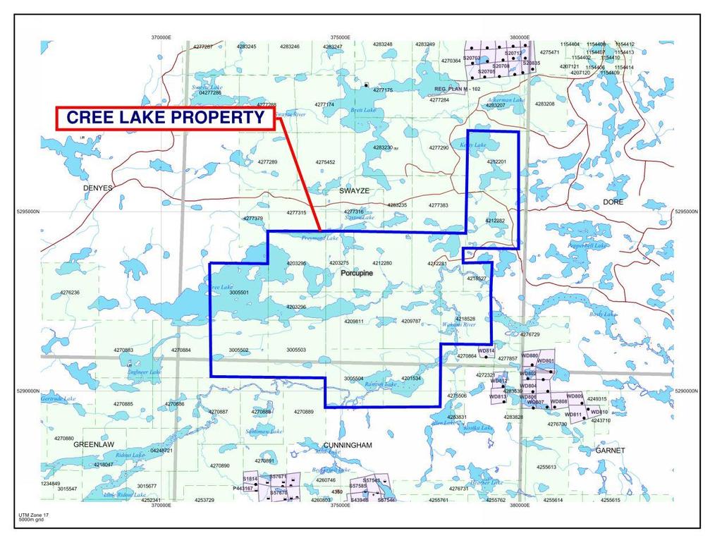 MINING LANDS TENURE AND PROPERTY MAP 16 staked