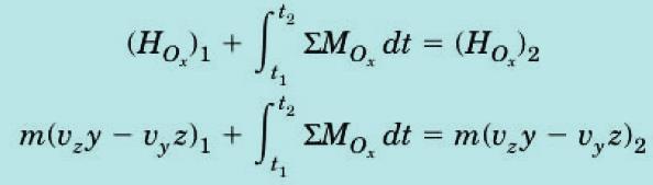 Kinetics of Particles Angular Impulse and Angular Momentum Angular Impulse-Momentum Principle In the component form: The x-component of this eqn: Similarly other components can be