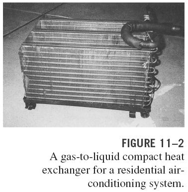 Cross-flow: In compact heat exchangers, the two fluids usually move perpendicular to each other.
