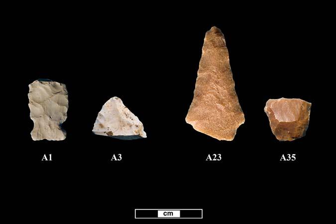 Only one arrowpoint was found, suggesting a date during the Late Prehistoric Period for at least one use of the site.