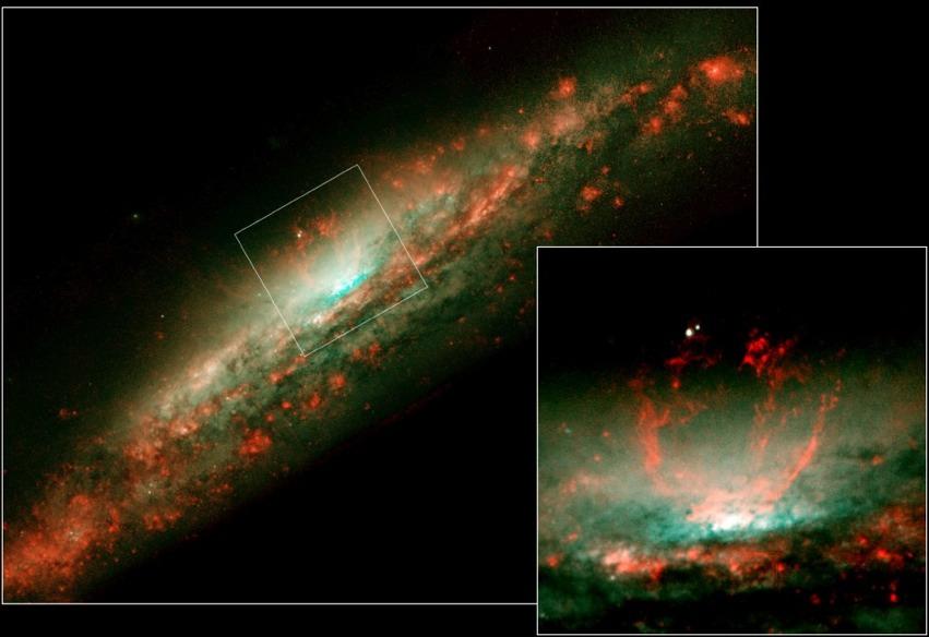 Supernova explosions and winds from hot stars can combine to form enormous bubbles of hot gas, which can even