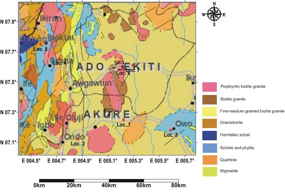 Correlation of unified and AASHTO classification 41 Fig 1: Geological Map
