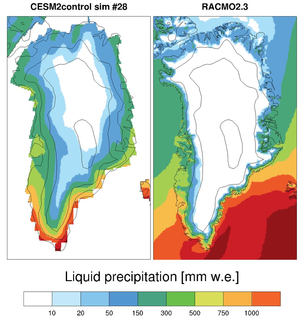 New bias: precipitation High-elevation liquid precipitation is back!