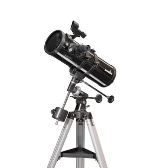Stand on a high garden table. Celestron AstroMaster 70EQ 70mm : 900mm (f/13) 79 Entry level equatorial refractor. Includes two eyepieces.