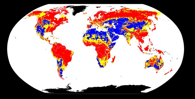 Soil ph values worldwide red = acidic