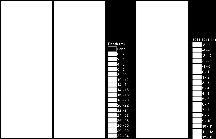Bathymetry data, comparison (grid size 5 m) Old