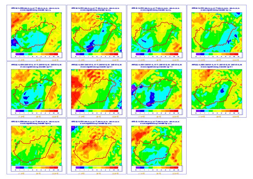 case study: 18 May 2005 ARPEGE/ALADIN precipitation of the ALADIN forecasts 24h