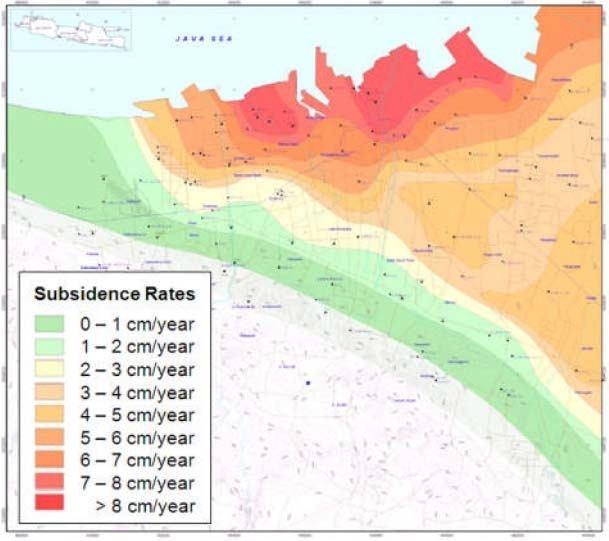 Land Subsidence Rate in Semarang GPS PS