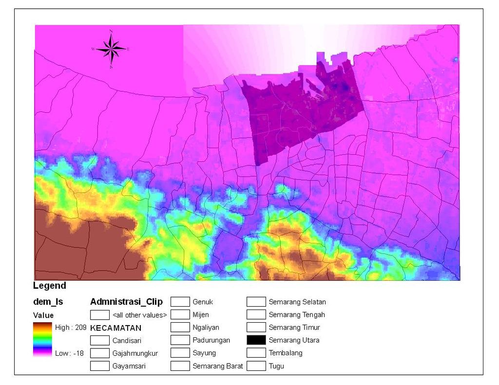Land Subsidence Map using in DEM Linear rate of land subsidence: 3.