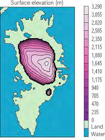 The Greenland Ice Sheet (GIS) 130,000 years ago At the beginning of the last interglacial (130,000 years ago): global sea level was 4 to 6 meters higher than today due at least partially,to melting