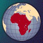 AFRICA " Located between the Atlantic Ocean and the Indian Ocean. " The Red Sea and the Mediterranean Sea also border the continent.