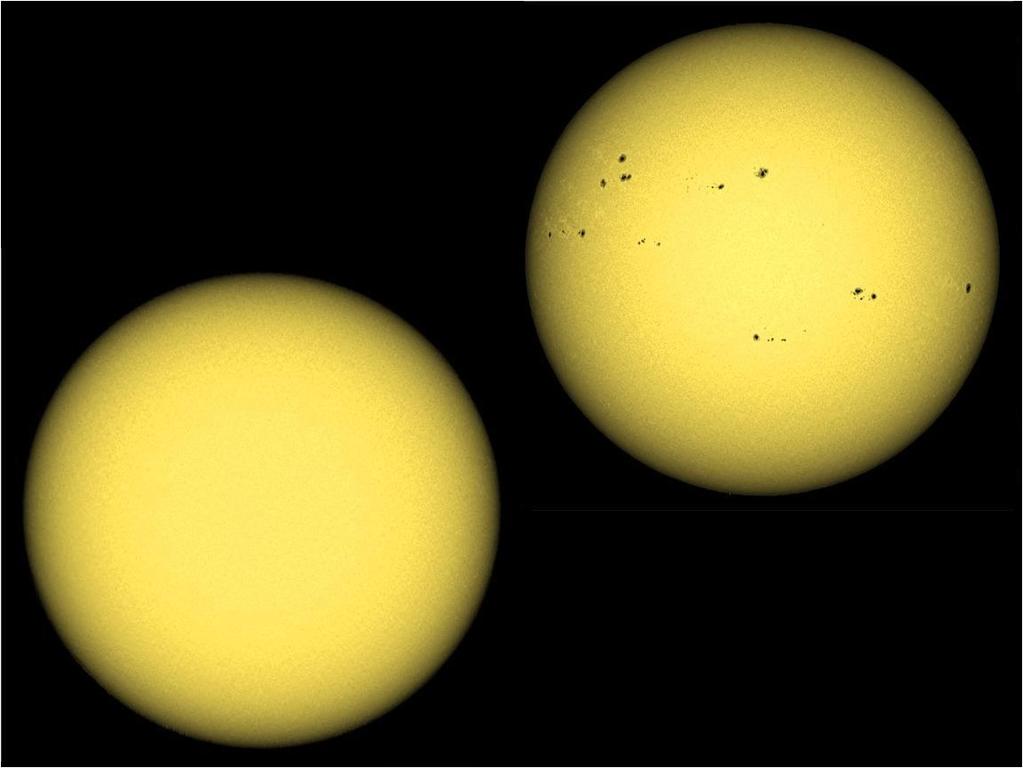 Illustrations The Sun viewed in visible light,