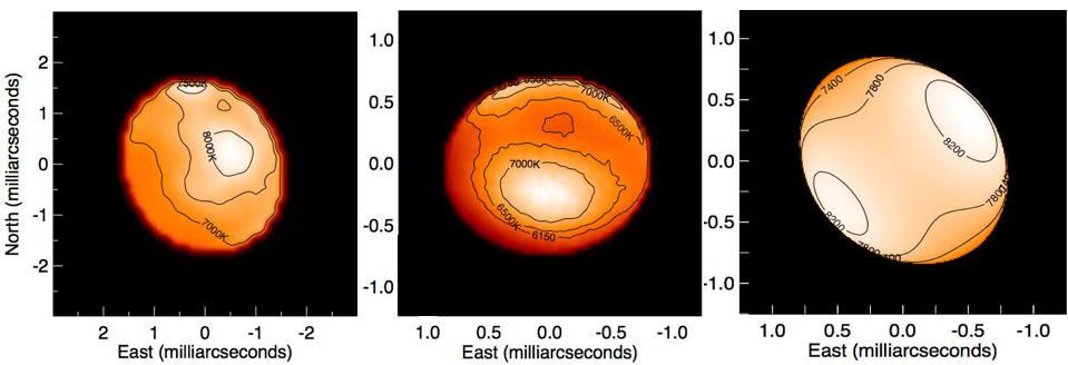 Fundamental Stellar Astrophysics Revealed at Very High Angular Resolution 7 Figure 5: Model-independent images of rapid rotator stars α Aql (left: Monnier et al.
