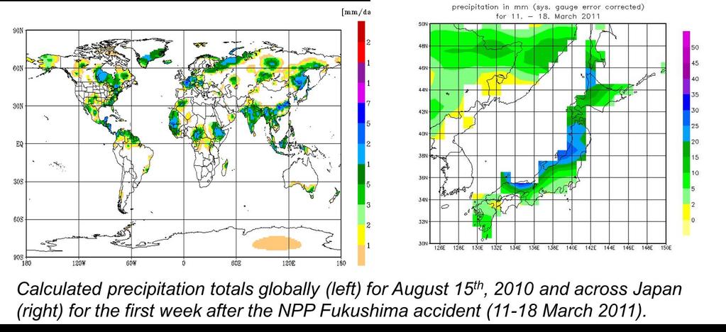 GPCC First Guess Daily Recognition of wet deposition for reanalysis of RN detection events would require precipitation