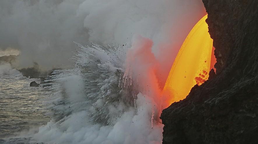 Hot lava "firehose" is pouring into ocean in Hawaii By Associated Press, adapted by Newsela staff on 02.08.17 Word Count 714 TOP: A January 29, 2017, photo provided by the U.S.