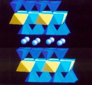 tetrahedral substitution. Water molecules migrate to hydrate cations causing expansion. Due to this negative charge, a double layer of water molecules builds up around clay particles.