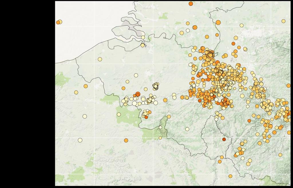 Seismic activity in Belgium Seismic Activity 1970-2014 The Netherlands
