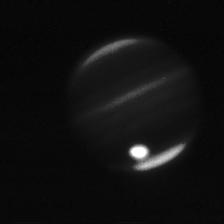 The first fragment struck Jupiter with energy equal to about 225,000 megatons of TNT