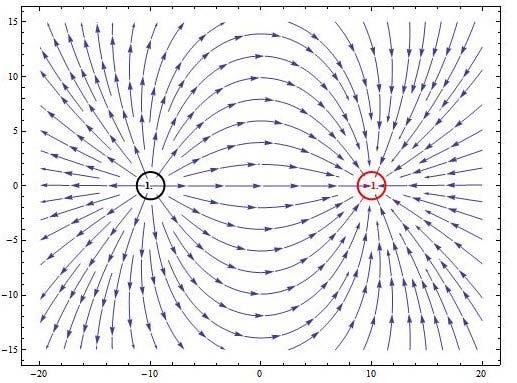 The vector field has been plotted at close enough points so that the field lines appear continuous.
