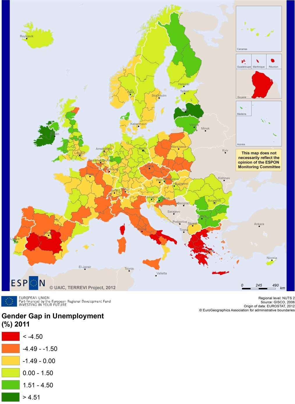 Gender gap in unemployment According to Eurostat, the unemployment rate is the ratio between the unemployed people, - i.e. people aged 15 to 64 that are without work during the reference week, have