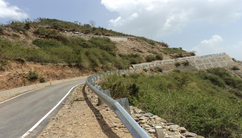 Photograph 2 : Mitigation Measure Gabion with Wirecrete on the road of Contract Package-17 The present paper intends to briefly describe, analyze & review the causes of landslides occurrence and