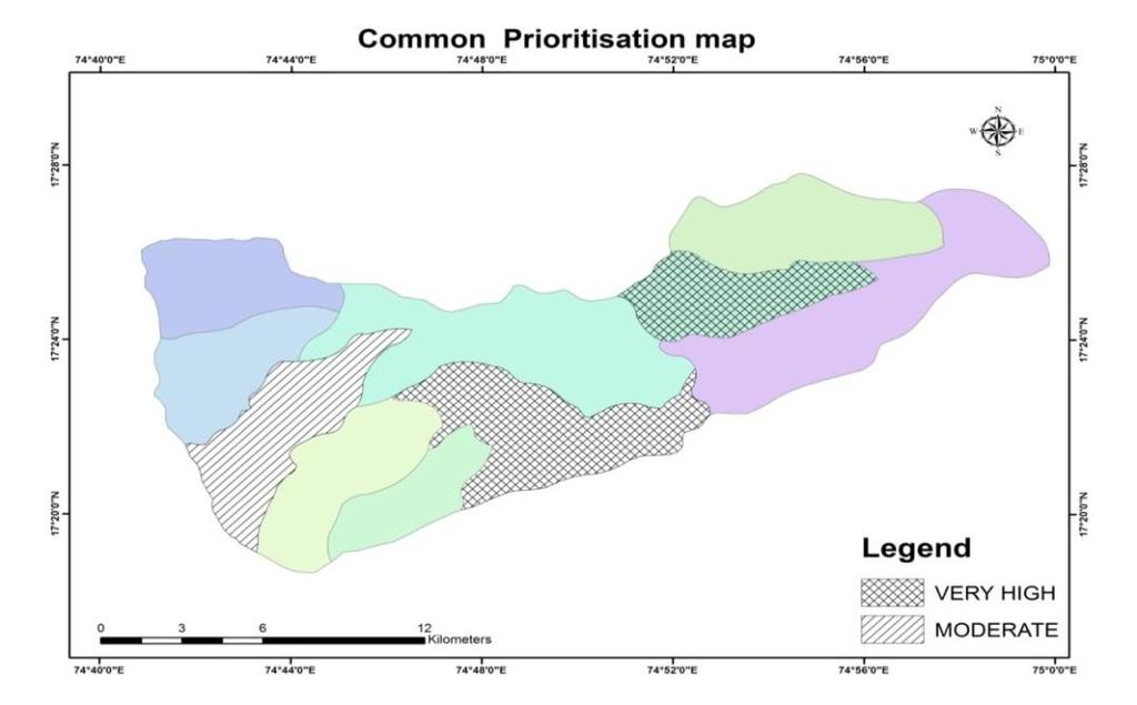priority under morphometric and landuse/land cover analysis (table 2).