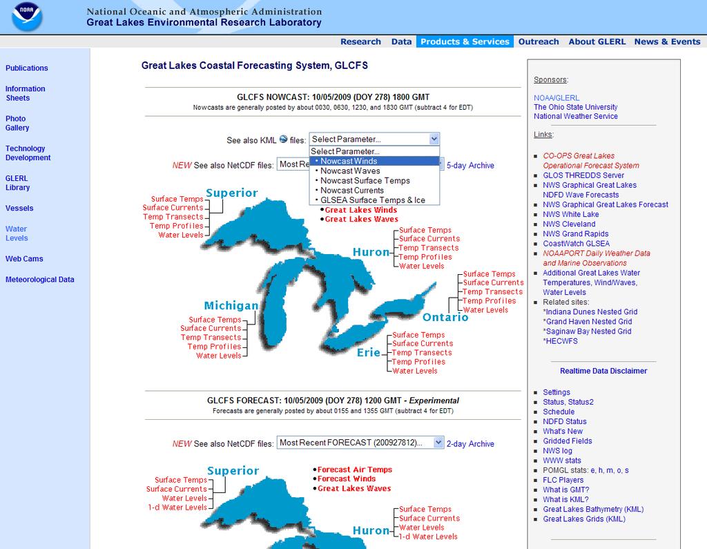 Great Lakes Environmental Research Lab Great Lakes Coastal Forecasting System http://www.glerl.noaa.