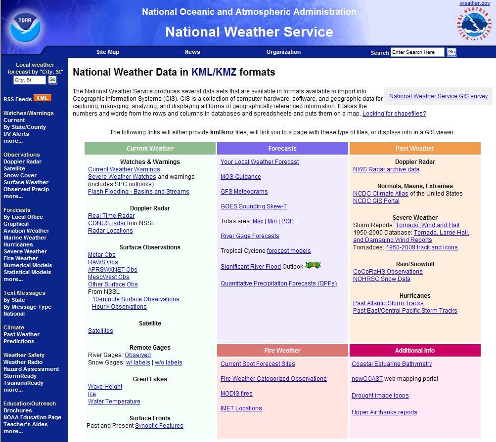 NATIONAL National Atmospheric and Oceanic Administration (NOAA) Google Earth Applications, Demos & Discussions