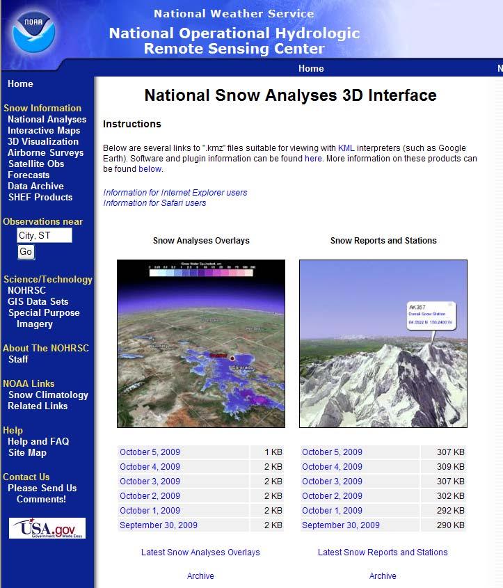 National Operational Hydrologic Remote Sensing Center http://www.