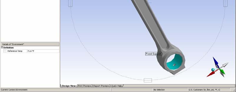 applied in the opposite direction with a max loading of 1000 pounds). 1. Import geometry and apply boundary conditions.