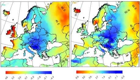 Central european blocking anticyclones and the influences imprint over the Romania s climate 239 Figure 2-Maximum temperature