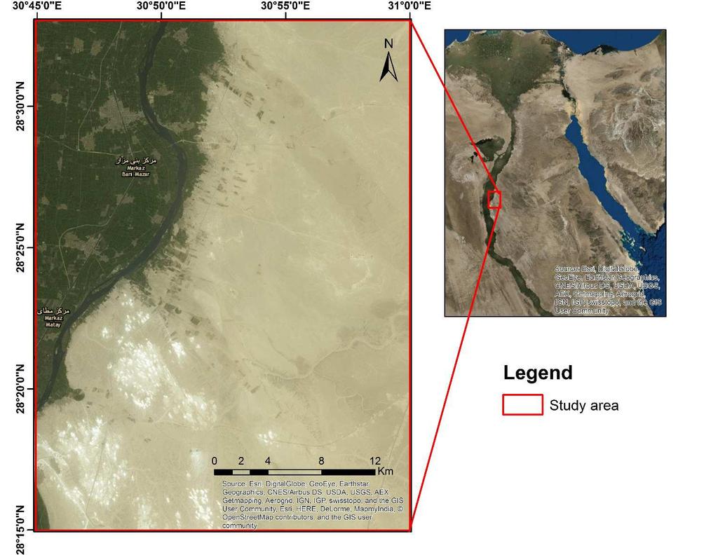 The eastern zone of Nile Valley in the investigated area, with a part of the eastern plateau represents the future urban extension of the crowded population sits on the western side of the Nile River
