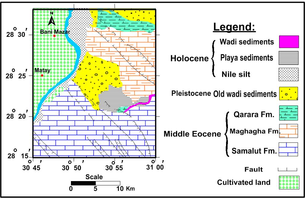Figure 3:Surface geological map of the study area (After EGSMA et al, 2005) a.