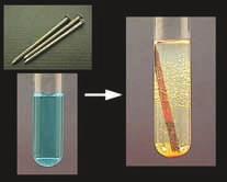 You will find that the Iron nail dipped in copper sulphate solution becomes brownish and blue colour of copper sulphate solution in test tube A fades.