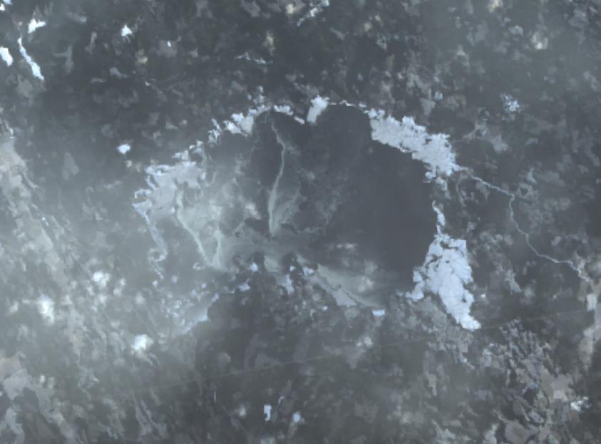 Lake ice: Freeze-up Landsat-8 8.11.