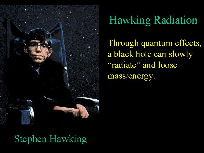 How Hawking discovered black holes weren t black Using thermodynamics, Hawking showed that black holes with mass, charge, angular momentum must also have entropy and temperature.
