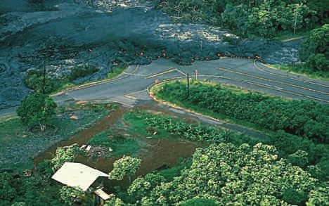 What Are the Hazards Associated with Lava Flows? A lava flow will cause wooden structures and vegetation to catch fire.